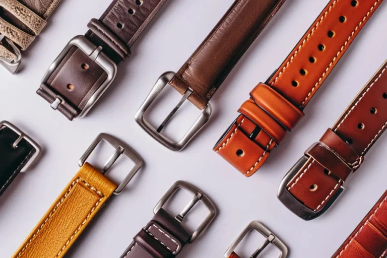 Gold Square Buckle Leather Belt